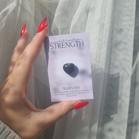 A Pocket Heart For Strength - Tigers Eye Crystal keepsake gift
