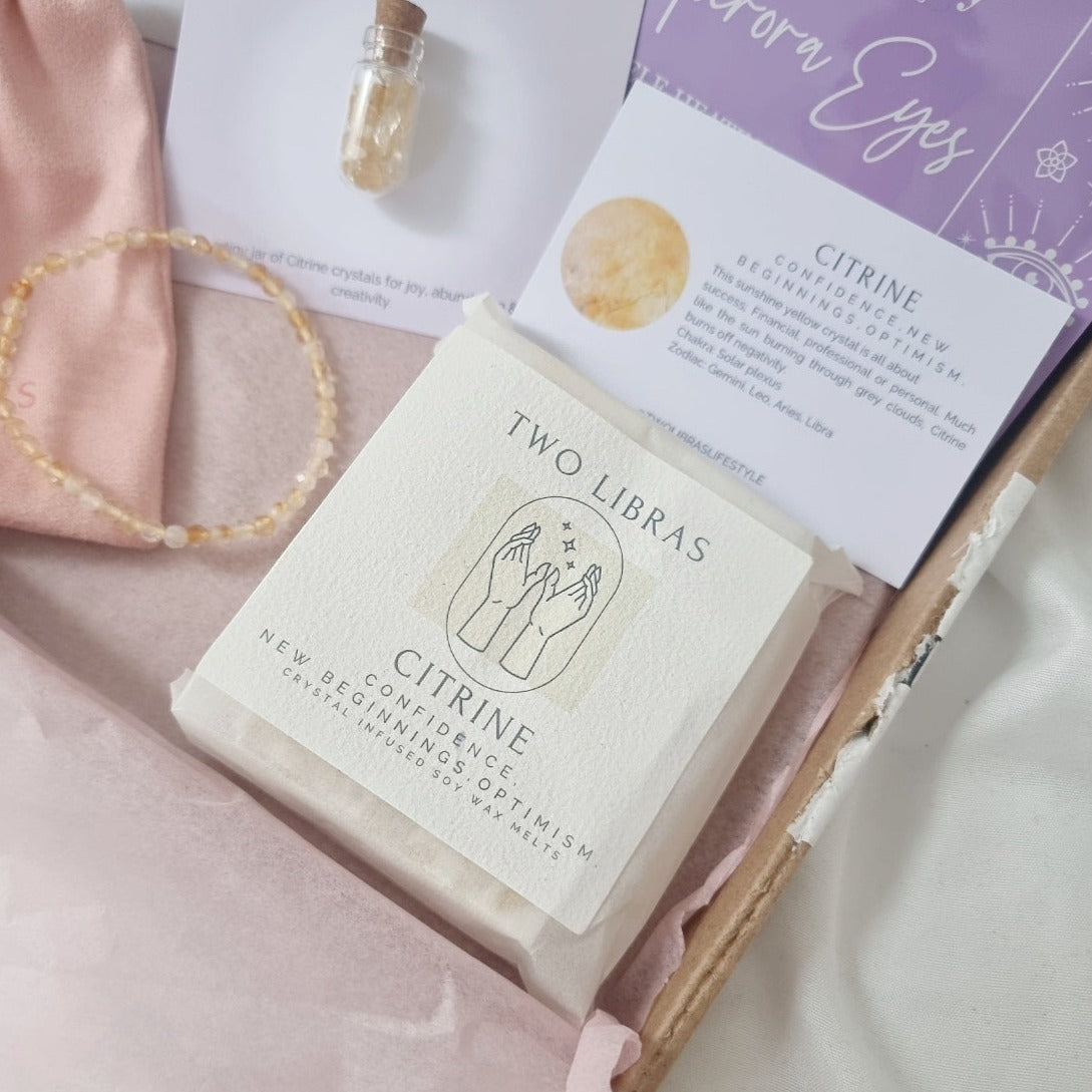 A little box of Joy - Citrine Wellness Crystal Letter box Gift