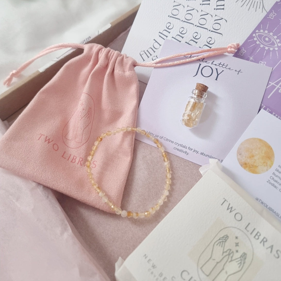 A little box of Joy - Citrine Wellness Crystal Letter box Gift