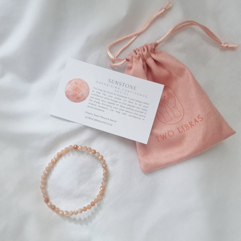 Sunstone Crystal Bracelet - Energising, Confidence, Friendship