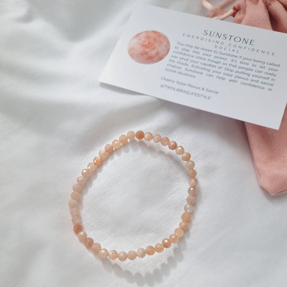 Sunstone Crystal Bracelet - Energising, Confidence, Friendship