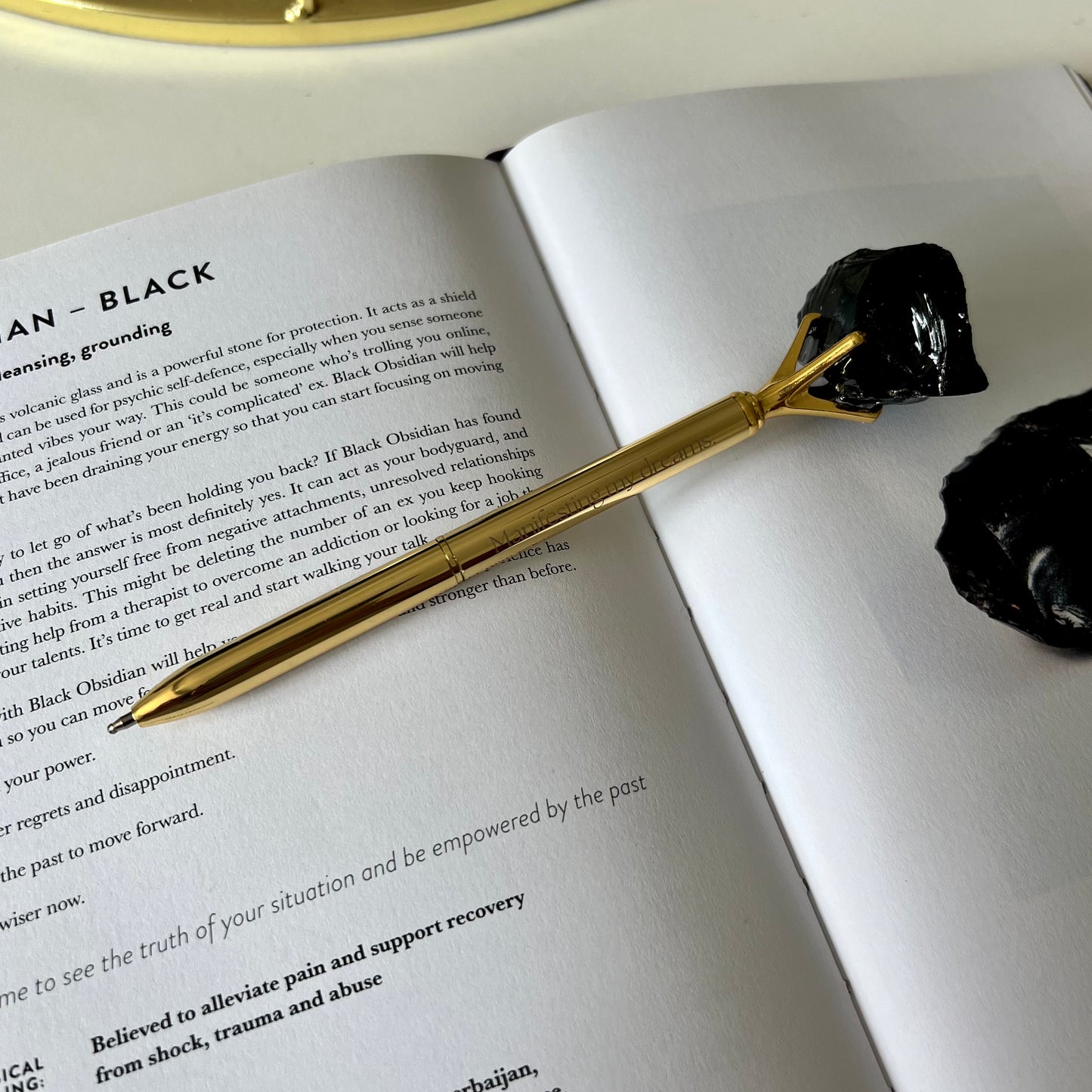 Manifesting my dreams Obsidian Crystal Pen