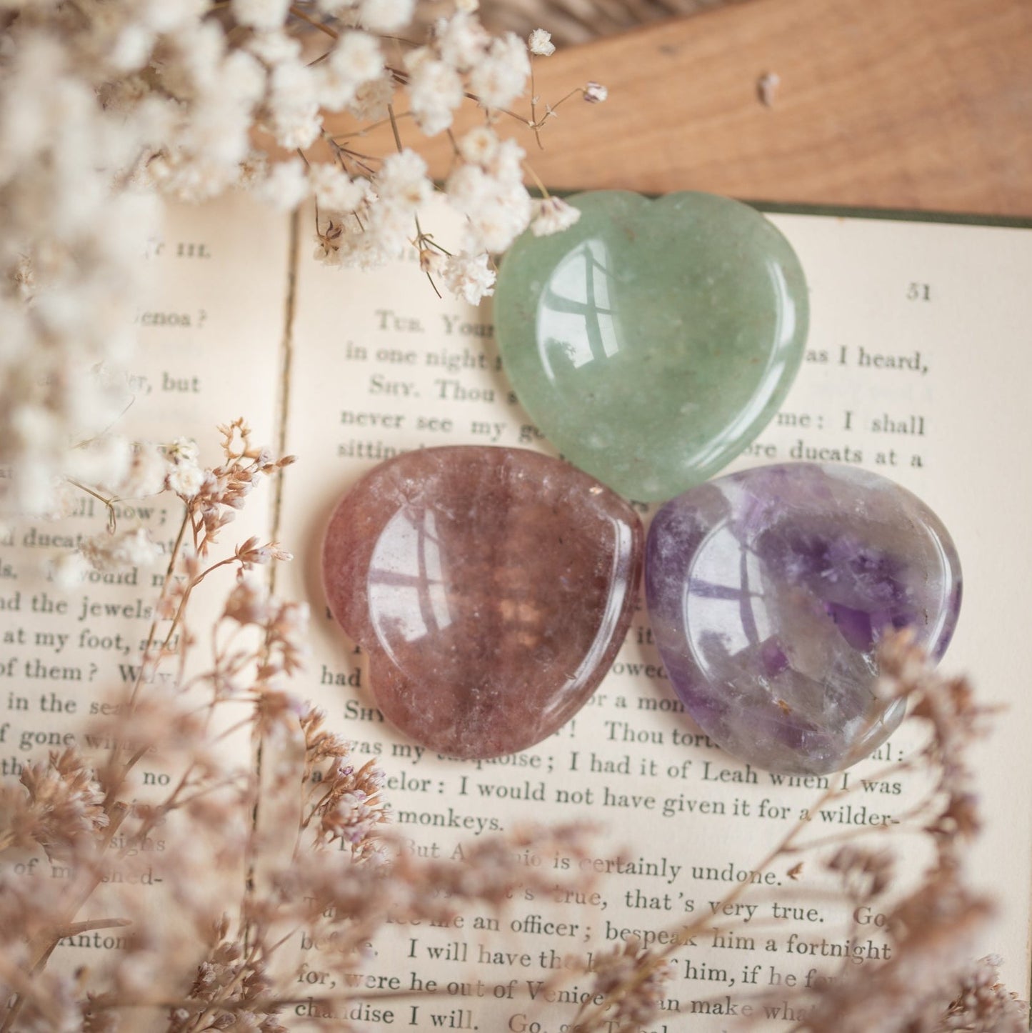 Amethyst Heart Worry Thumb Stone - Calm and Soothing