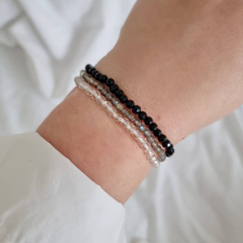 Black Tourmaline Crystal Bracelet - Protection, Calm, Confidence