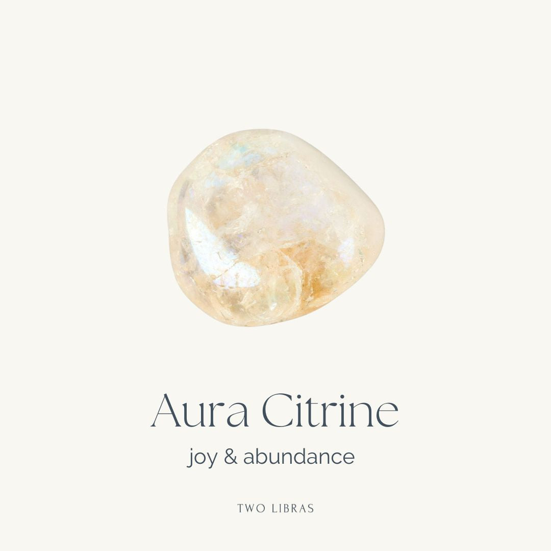 Aura Citrine Tumble Stone - Confidence, New Beginnings, Optimism