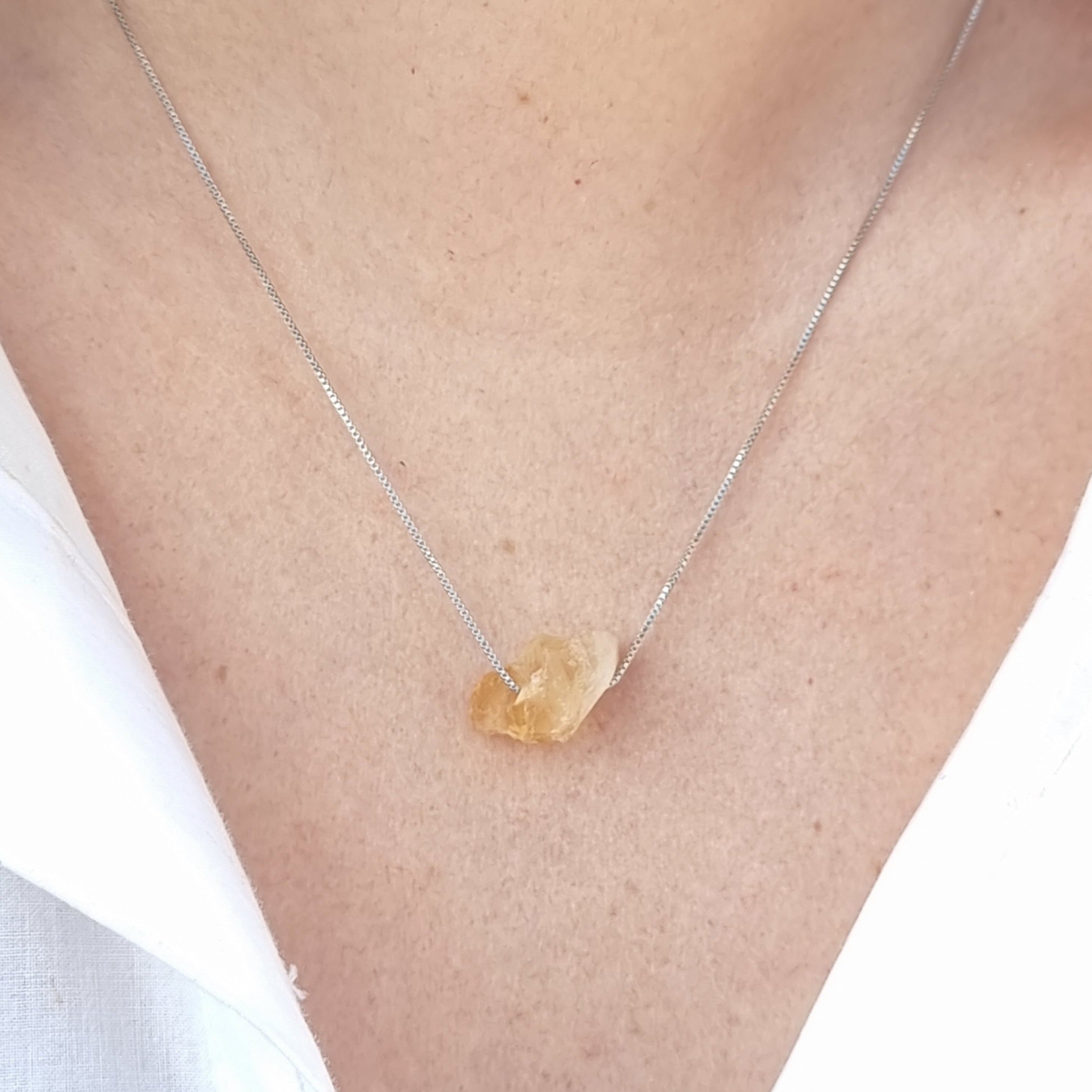 Silver on sale citrine necklace