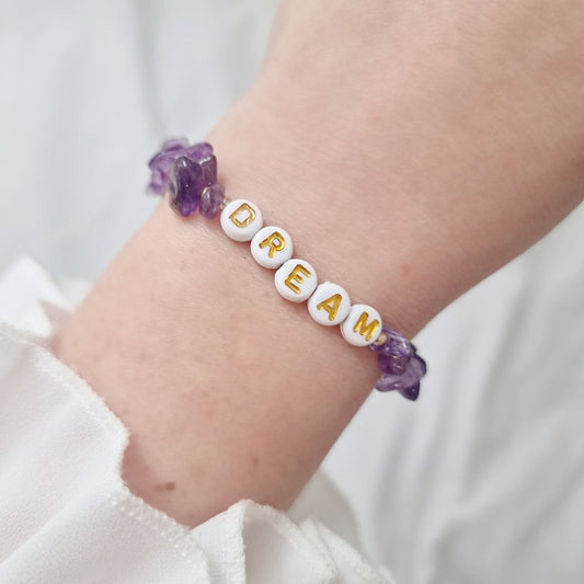 Amethyst Crystal Friendship Bracelet - DREAM - Calm, Clarity, Healing