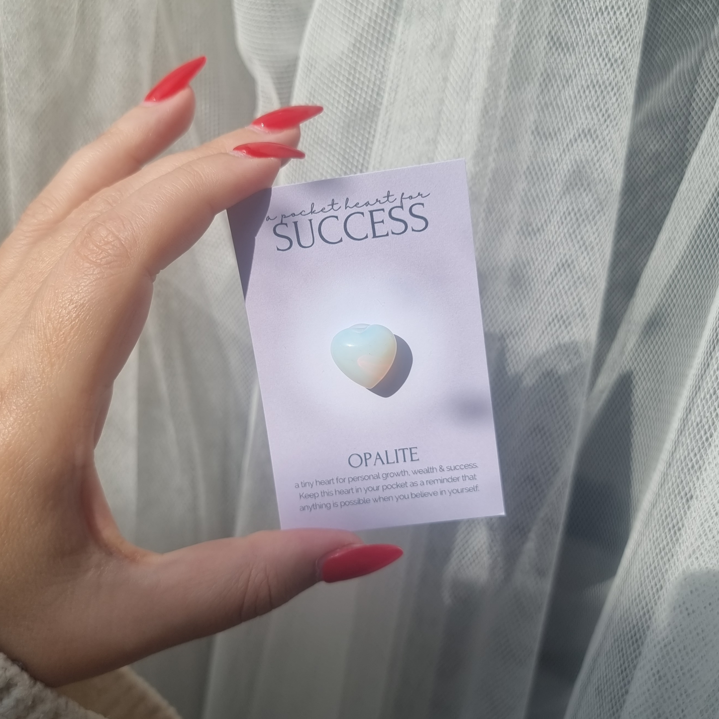 A Pocket Heart For Success - Opalite Crystal keepsake gift
