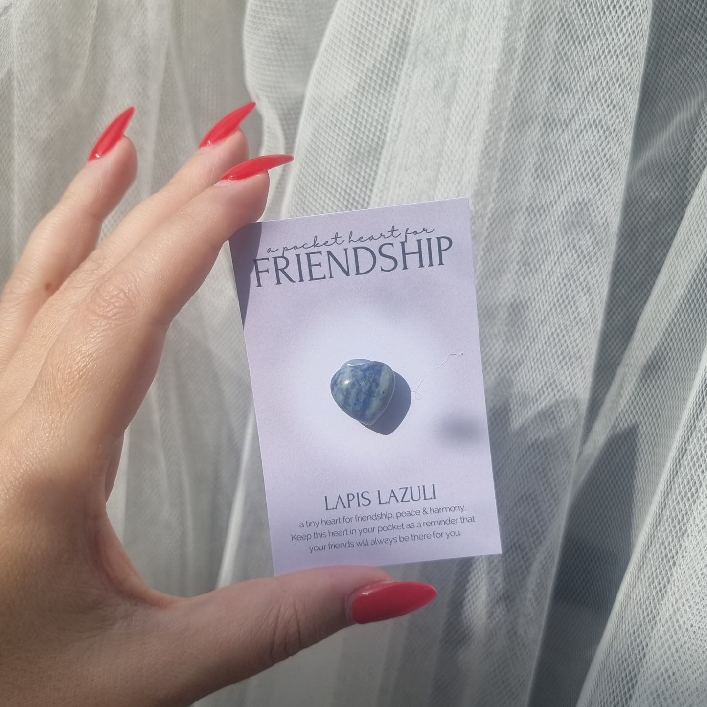 Pocket Heart For Friendship - Lapis Lazuli Crystal keepsake gift
