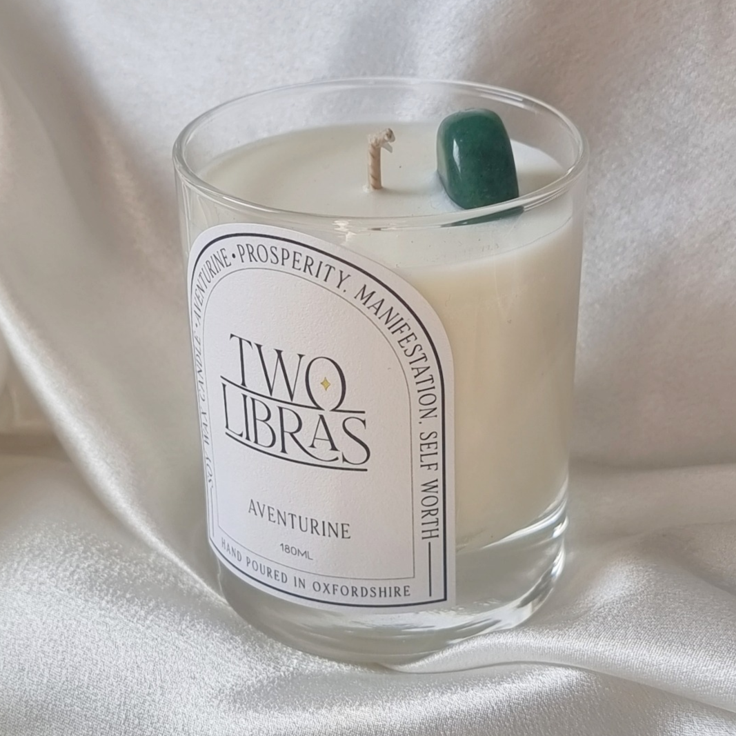 Aventurine Crystal Intention Candle