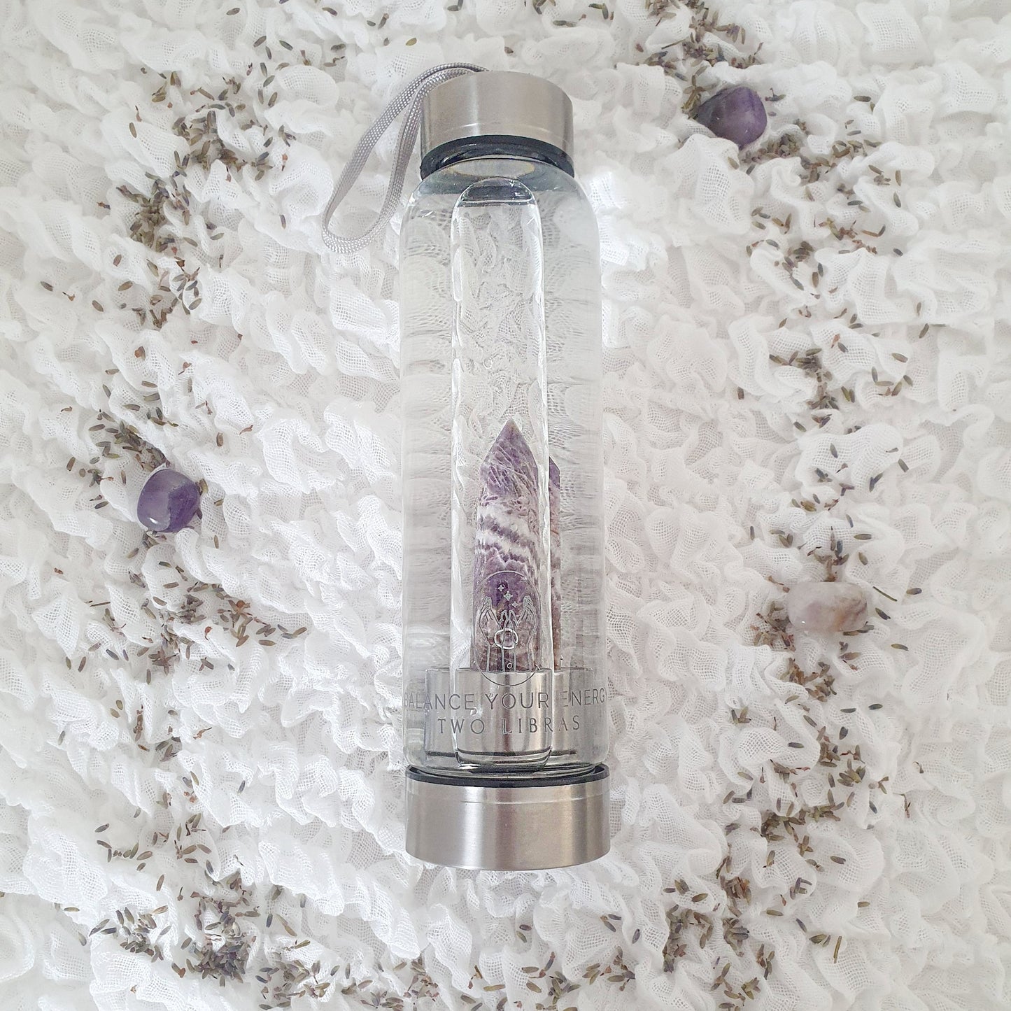 Amethyst Glass Water Bottle - To soothe your soul with clarity and calm.