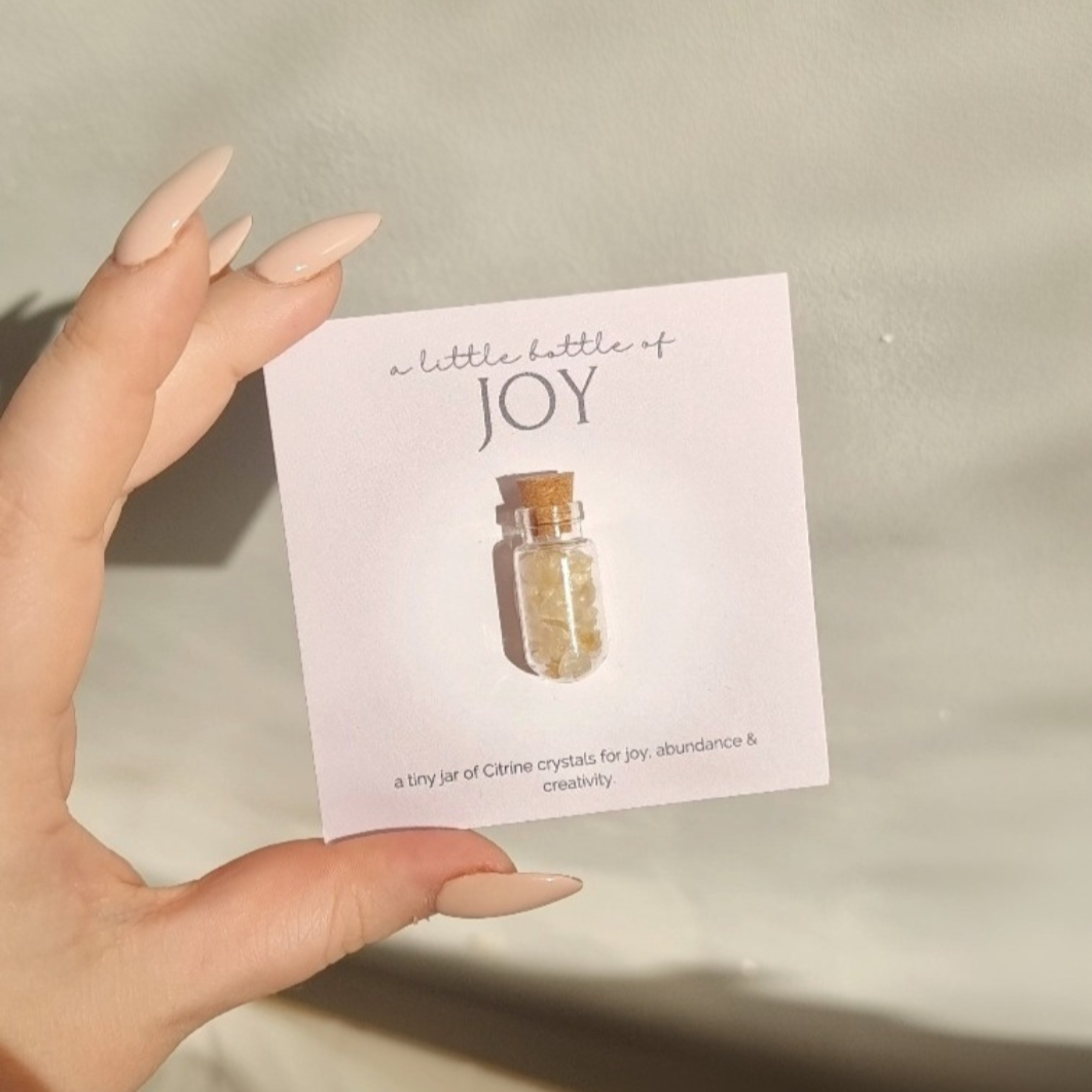 A little bottle of Joy - Citrine Crystal Wish Jar