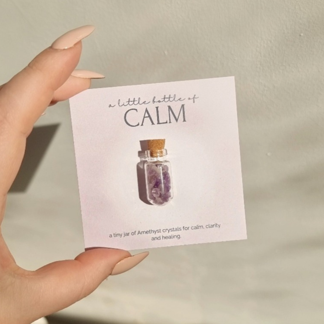 A little bottle of Calm - Amethyst Crystal Wish Jar