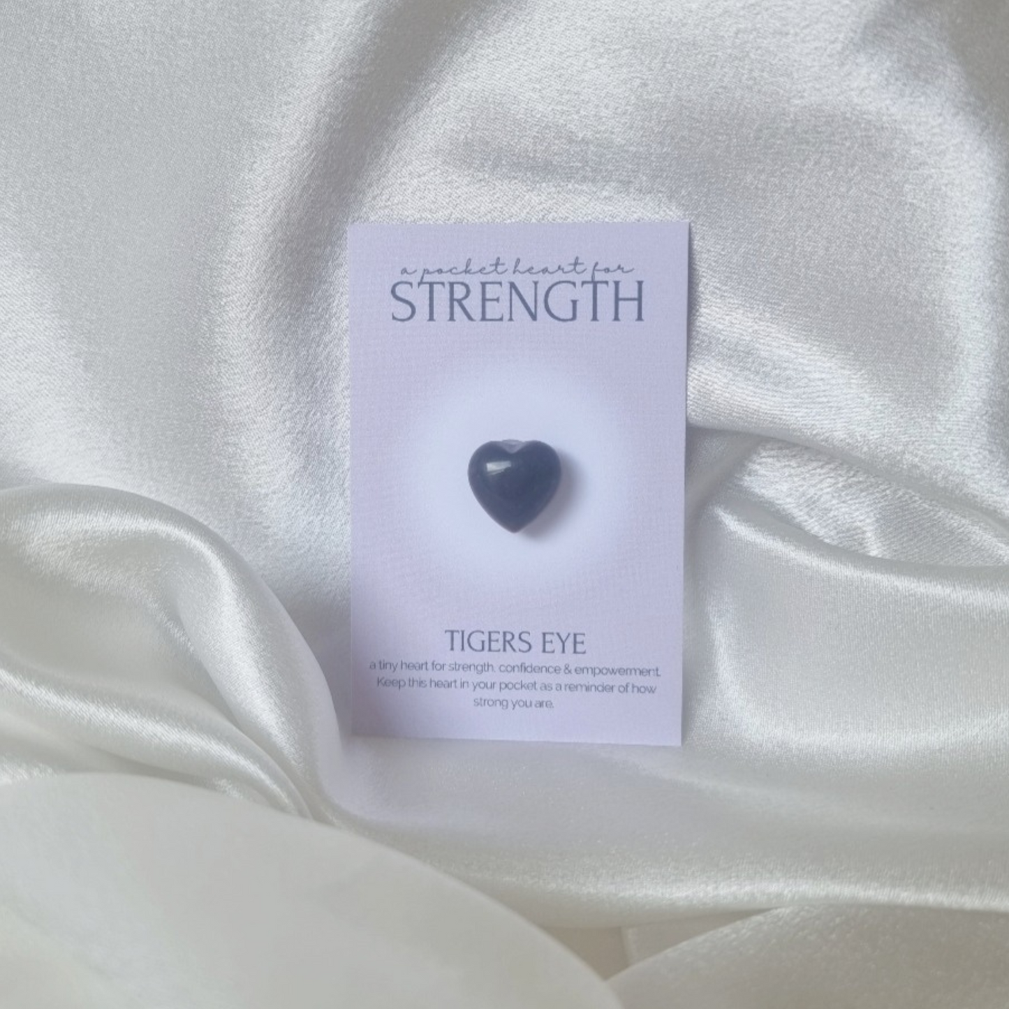 A Pocket Heart For Strength - Tigers Eye Crystal keepsake gift