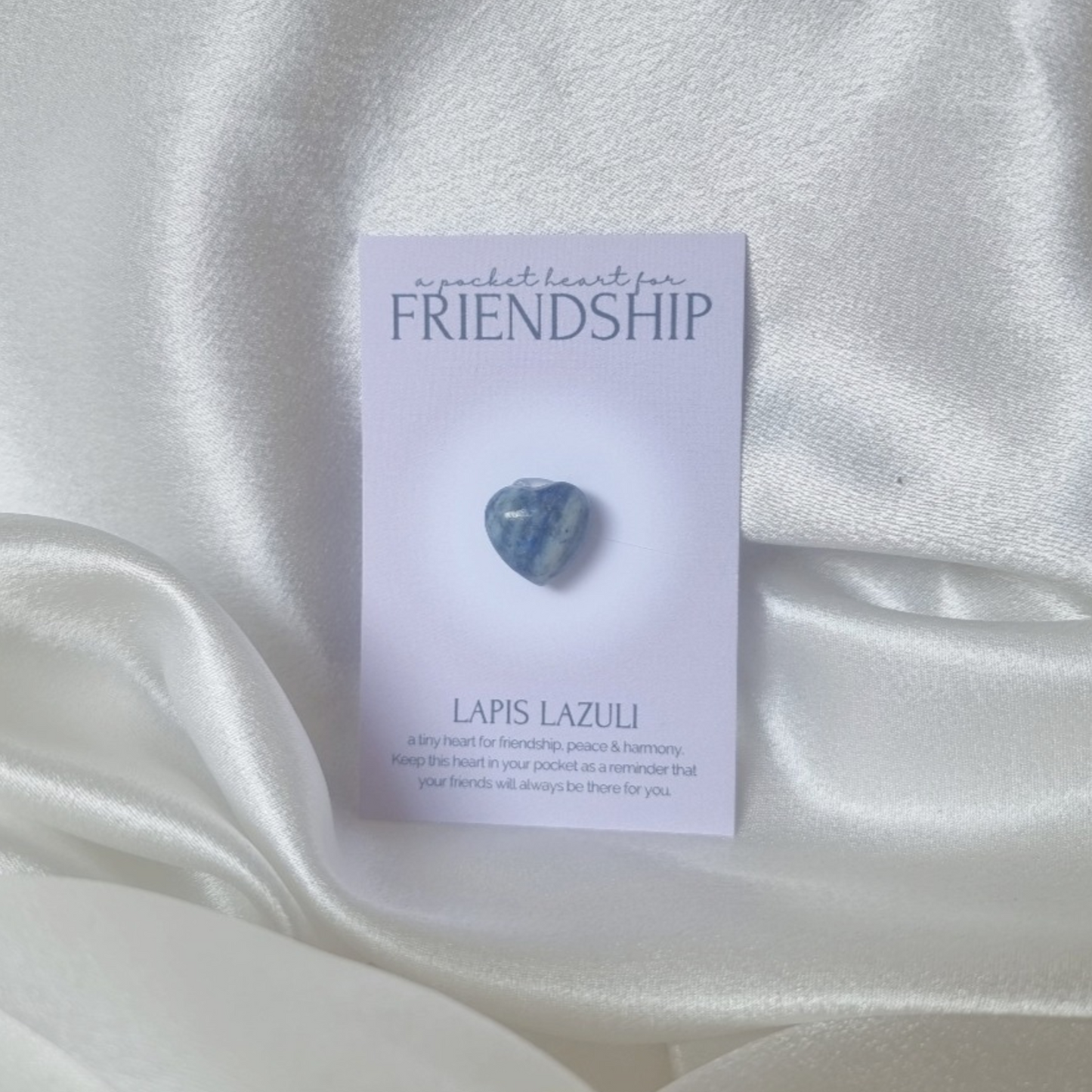 Pocket Heart For Friendship - Lapis Lazuli Crystal keepsake gift