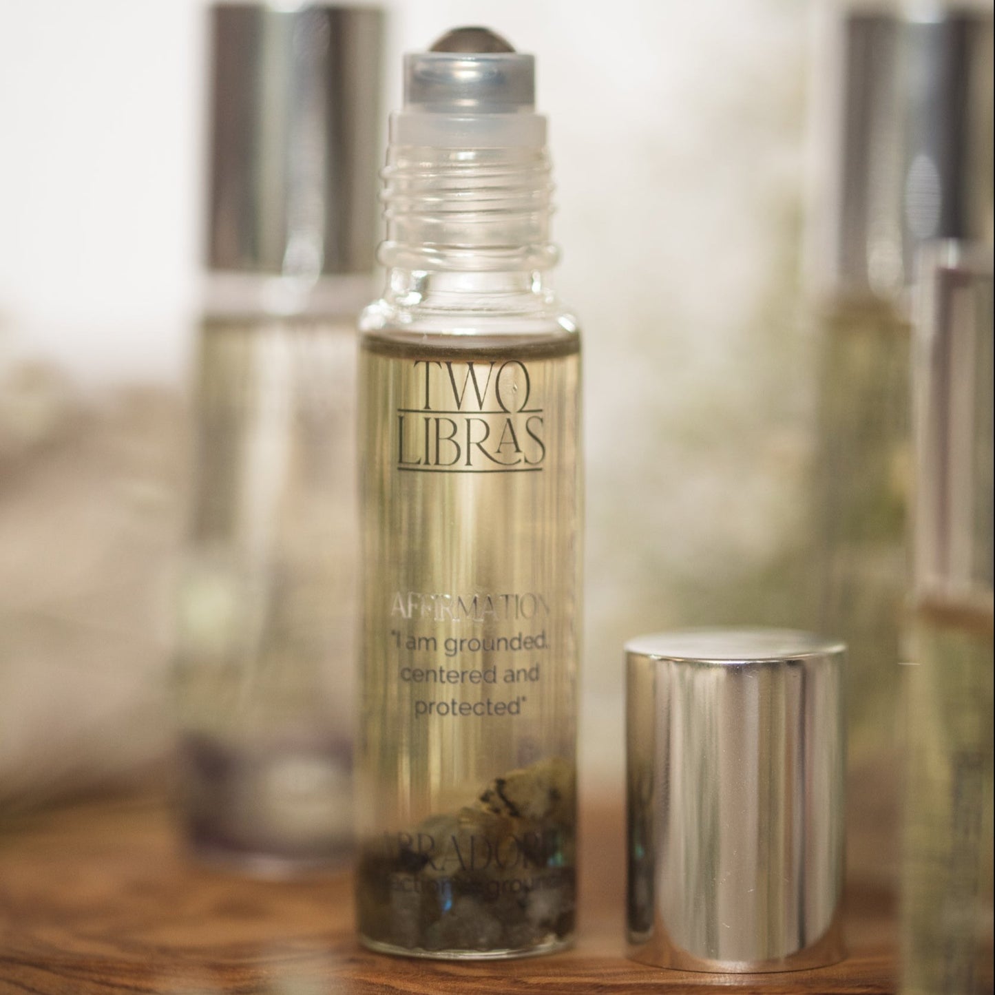 Labradorite Crystal Infused Essential Oil Aromatherapy Perfume - Eucalyptus, Lemon & Mint