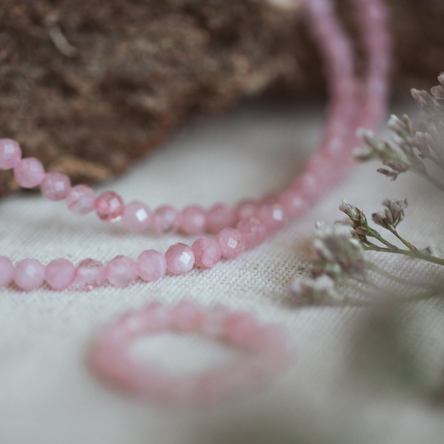 Rose Quartz Crystal Healing Beaded Ring - To embrace and love your true self