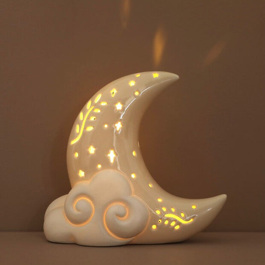 Ceramic Led Celestial Moon Light