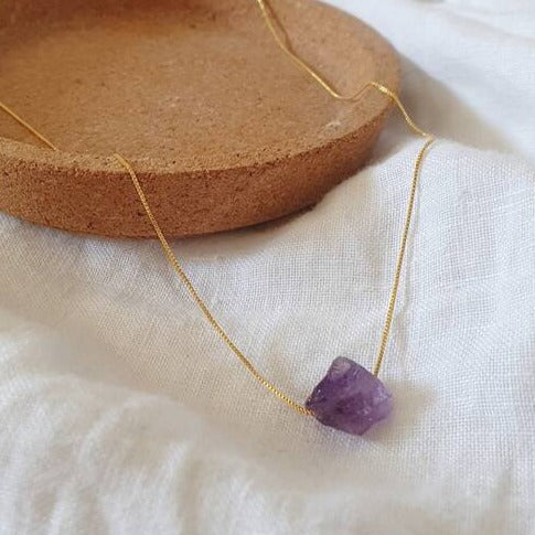 Amethyst - 14k Gold Plated Necklace