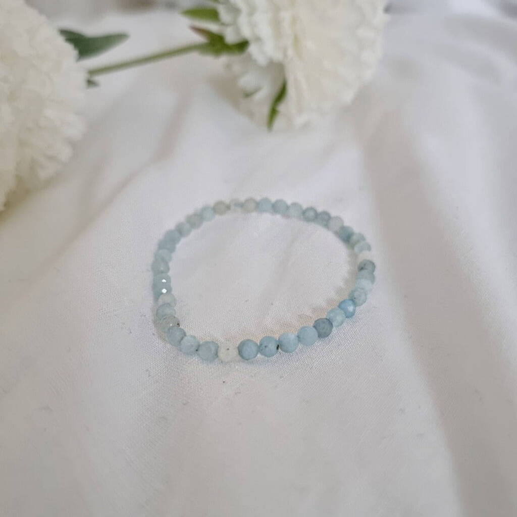 Aquamarine Crystal Bracelet - Loyalty, Calm, Joy