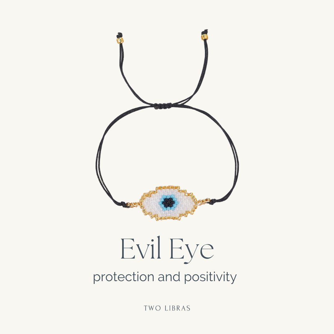 Evil Eye Black Beaded Friendship Bracelet - Protection, Positivity