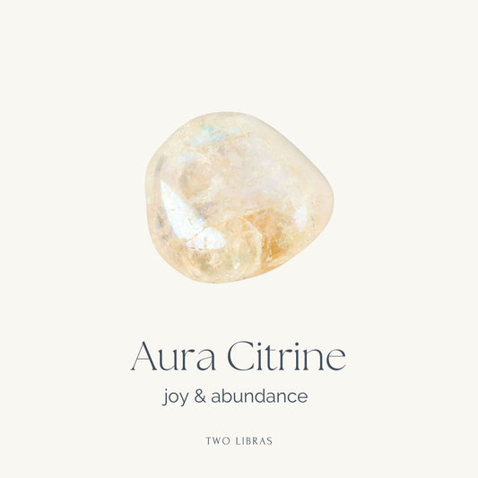 Aura Citrine Tumble Stone - Confidence, New Beginnings, Optimism