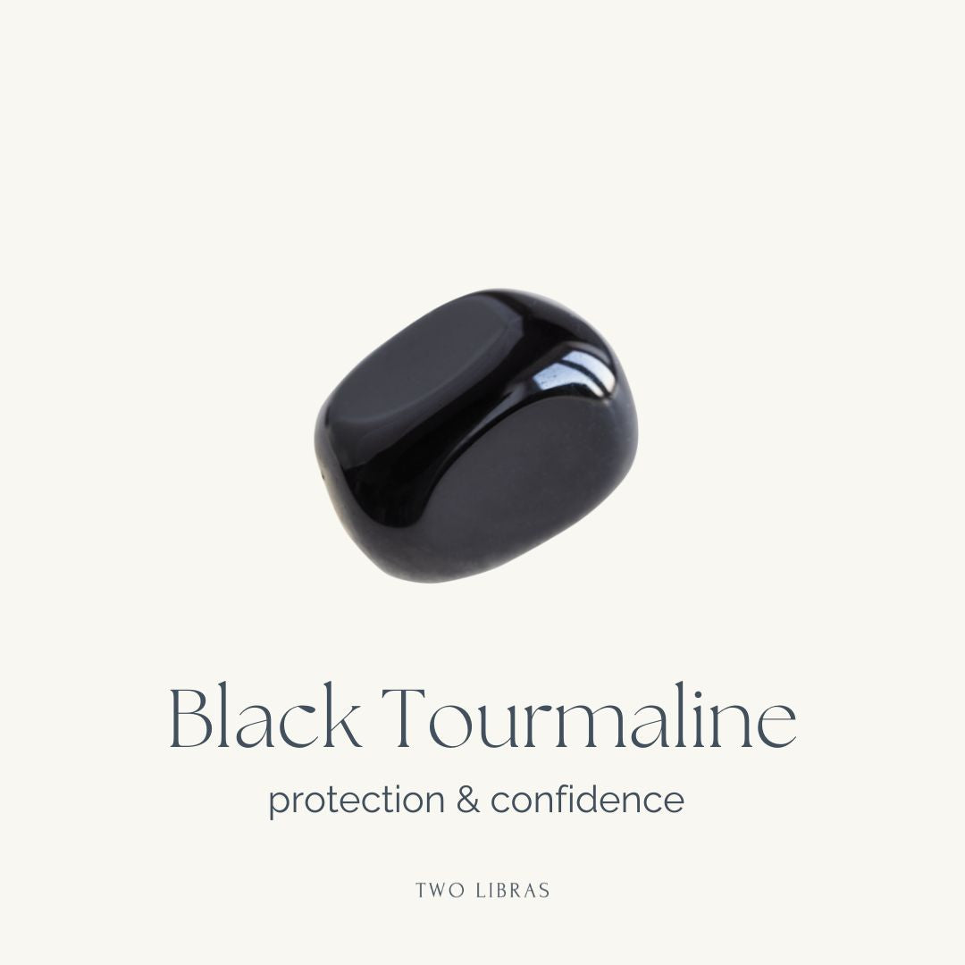 Black Tourmaline Tumble Stone - Protection, Calm, Confidence