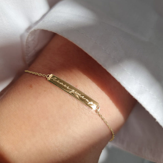 Never Give Up  - 14k Gold Plated Bracelet