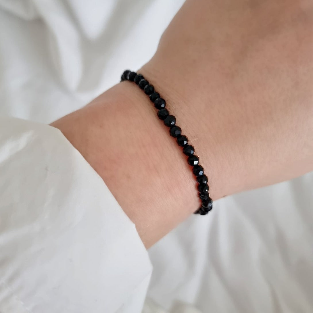 Black Tourmaline Crystal Bracelet - Protection, Calm, Confidence