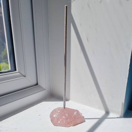 Rose Quartz Crystal Incense Holder