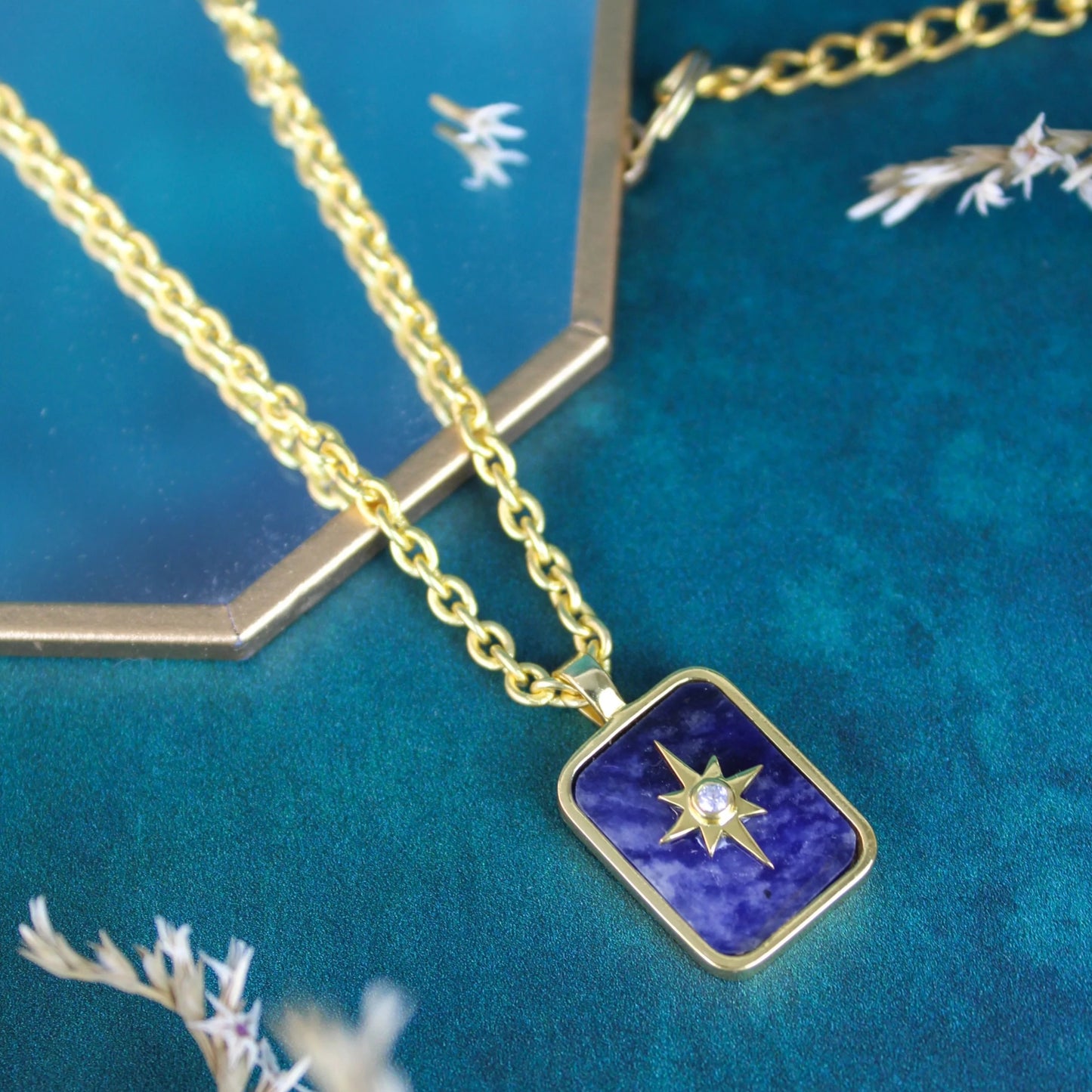 Lapis Lazuli Star Burst Necklace