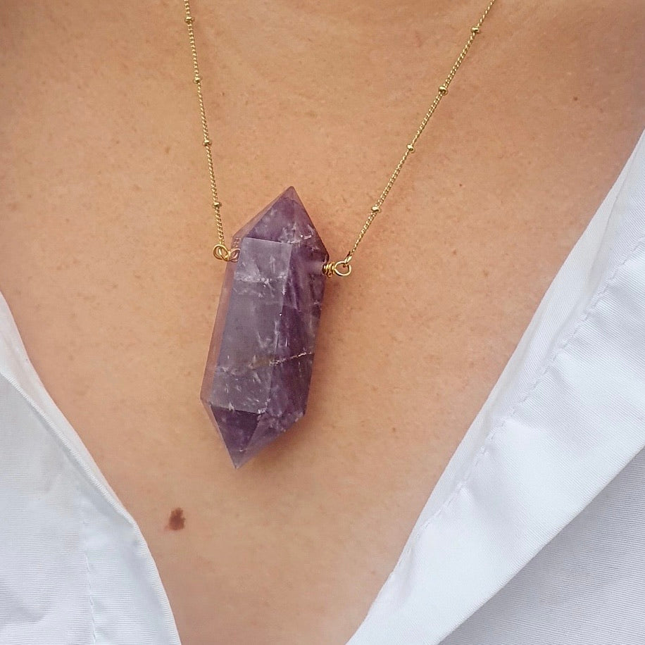 Amethyst - 14k Gold Plated Necklace